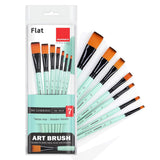 Isomars Flat Paint Brush Set of 7 (0–12) | Professional Synthetic Artist Brushes for Acrylic, Watercolor & Oil Painting | Smooth Finish, No Streaks, Ideal for Artists, Students & Hobbyists