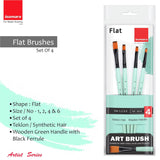 Compact Flat Paint Brush Set for Acrylic Oil Watercolor and Mixed Media Painting