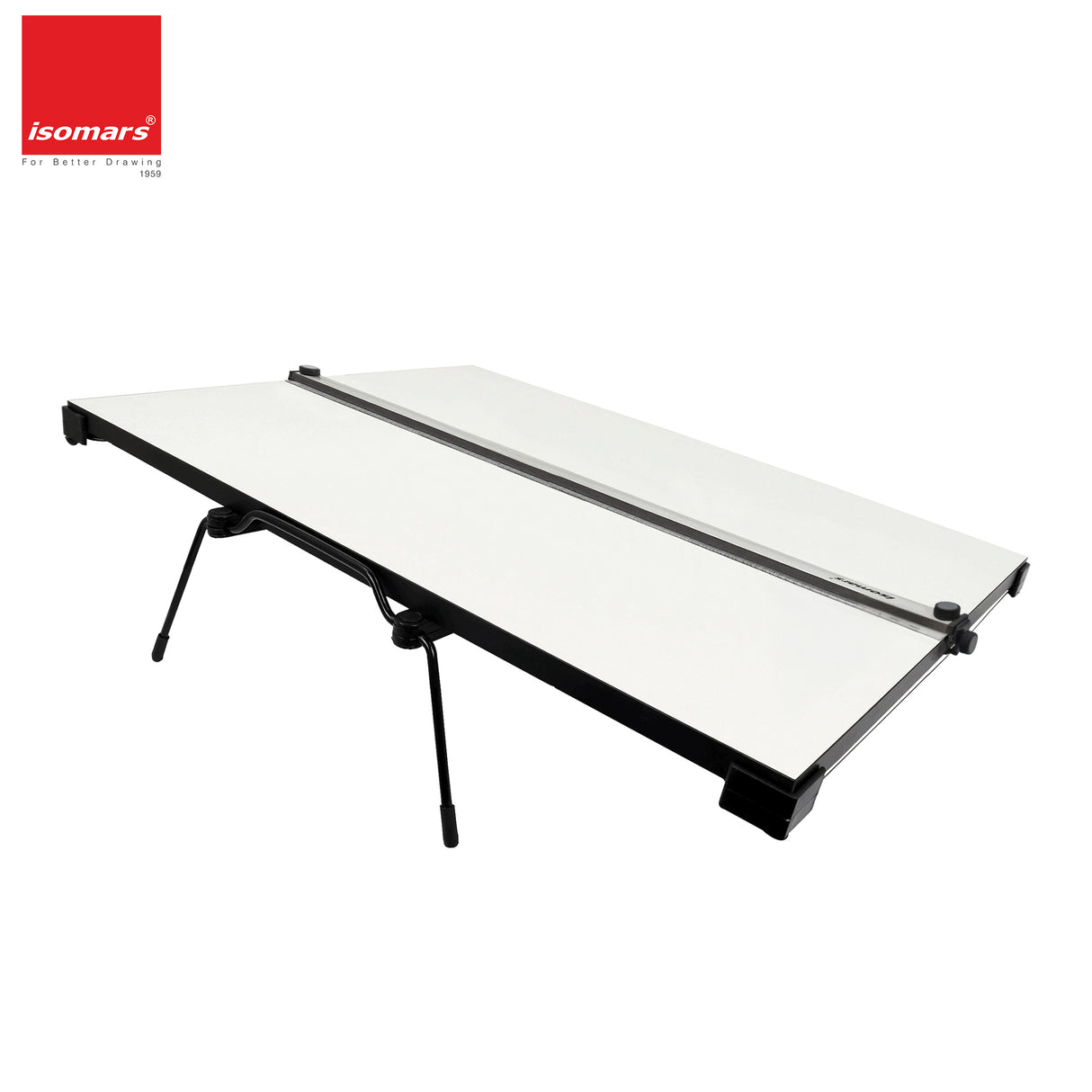 Isomars Professional drafting board with parallel ruler, foldable stand & carry handle for precise technical drawing