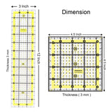 Isomars Quilting Ruler Set of 2 | 3" x 12" & 4.5" x 4.5"
