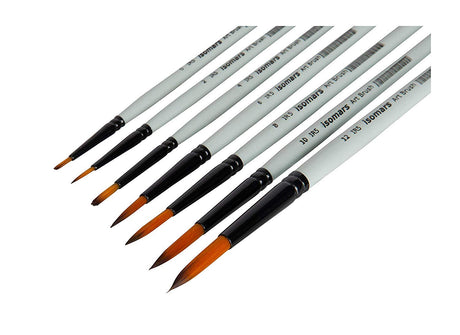 Durable Easy Clean Plastic Paint Palette with 7 Round Detail Brushes
