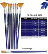 Isomars Estudio Artist Paint Brush Set of 7 | Professional Synthetic Long Handle Art Brushes for Acrylic, Watercolor, Oil & Gouache Painting | Mixed Flat, Round, Filbert, Fan, Angular & Detail Brushes