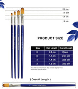 Isomars Estudio Filbert Paint Brush Set of 4 | Professional Synthetic Long Handle Filbert Artist Brushes for Blending, Soft Edges, Curved Strokes & Shading | Acrylic, Watercolor, Oil & Gouache Painting