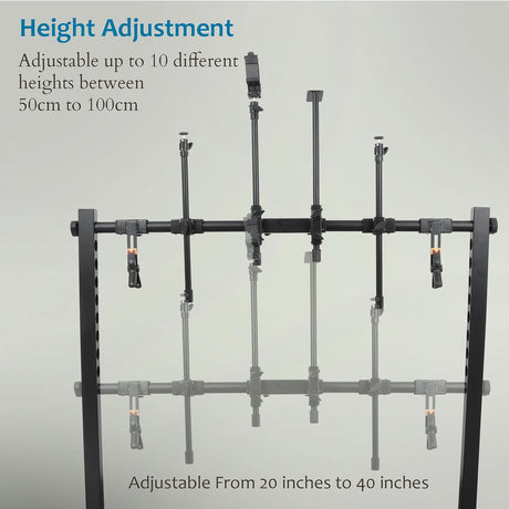 Flat Lay Product Photography Stand with Camera Holder Lights and Background Brackets
