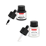 Isomars Acrylic Ink White & Black Combo 35ml Each with Dropper