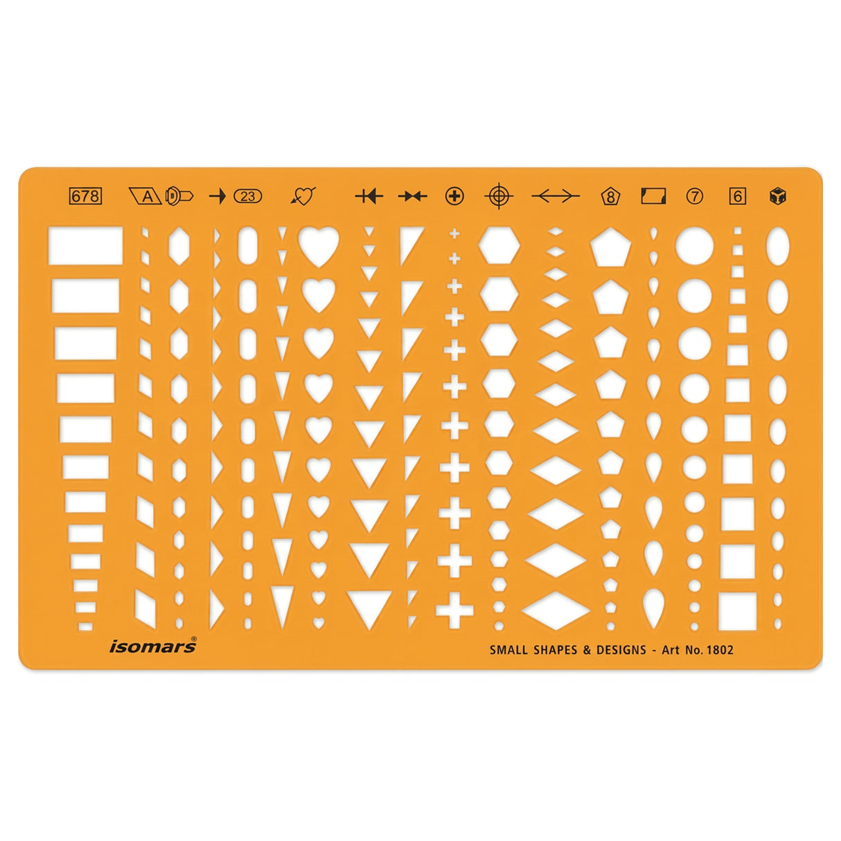 Isomars Small Shapes & Designs Drawing Template | Geometric Shapes Drafting Stencil for Art, Craft, Technical Drawing, Architecture, Fashion Design, Engineering & School Projects