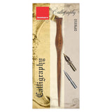 Isomars Rosewood Oblique Calligraphy Holder with 2 Flex Nibs for Copperplate, Spencerian and modern calligraphy