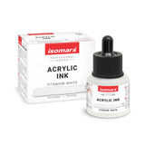 Isomars Acrylic Ink White 35ml with Dropper for Art & Drawing