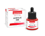 Isomars Professional Acrylic Ink Crimson Red 35 ml, Waterproof Dropper