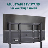 Heavy Duty Black Metal TV Cart with Wheels for Presentations Meetings and Displays
