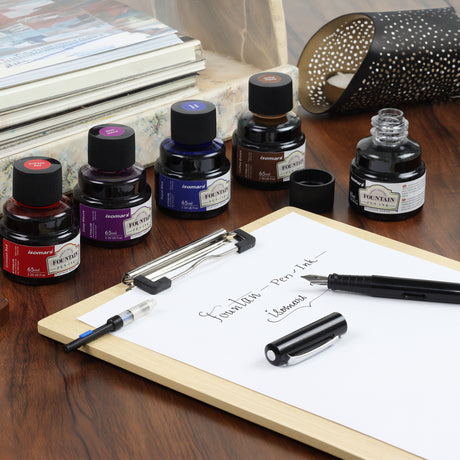 Isomars Fountain Pen Ink Set of 10 Colors, 65ml Each Bottle, Quick Drying, Non-Clogging Formula, Smooth Ink Flow, Vibrant Archival Inks for Fountain Pens, Calligraphy & Writing - Isomars