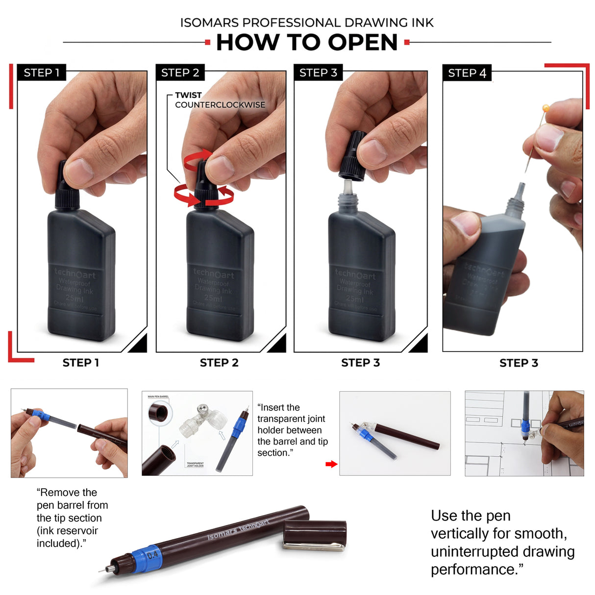 Isomars Technoart Technical Drawing Ink Combo (Set of 9)