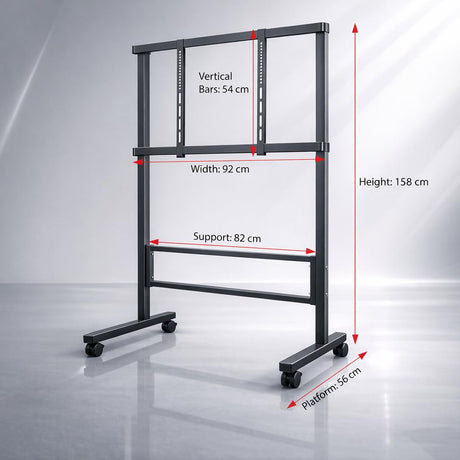 ISOMARS Mobile Television Floor Stand with Shelf for Home Office and Conference Use