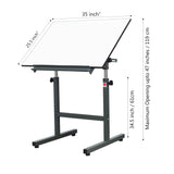 Isomars Scholar Drawing Table Stand With A1 Double-Sided Laminated Drawing Board | Height Adjustable 34.5–47 Inches | 0–180° Tilting Drafting Table for Artists, Architects & Designers(Green)