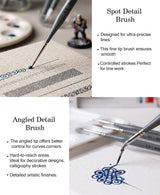 Professional Fine Tip Paint Brushes For Acrylic Watercolor And Model Painting