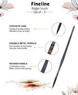 Precision Rigger Paint Brushes With Grey Wooden Handles For Artistic Detailing