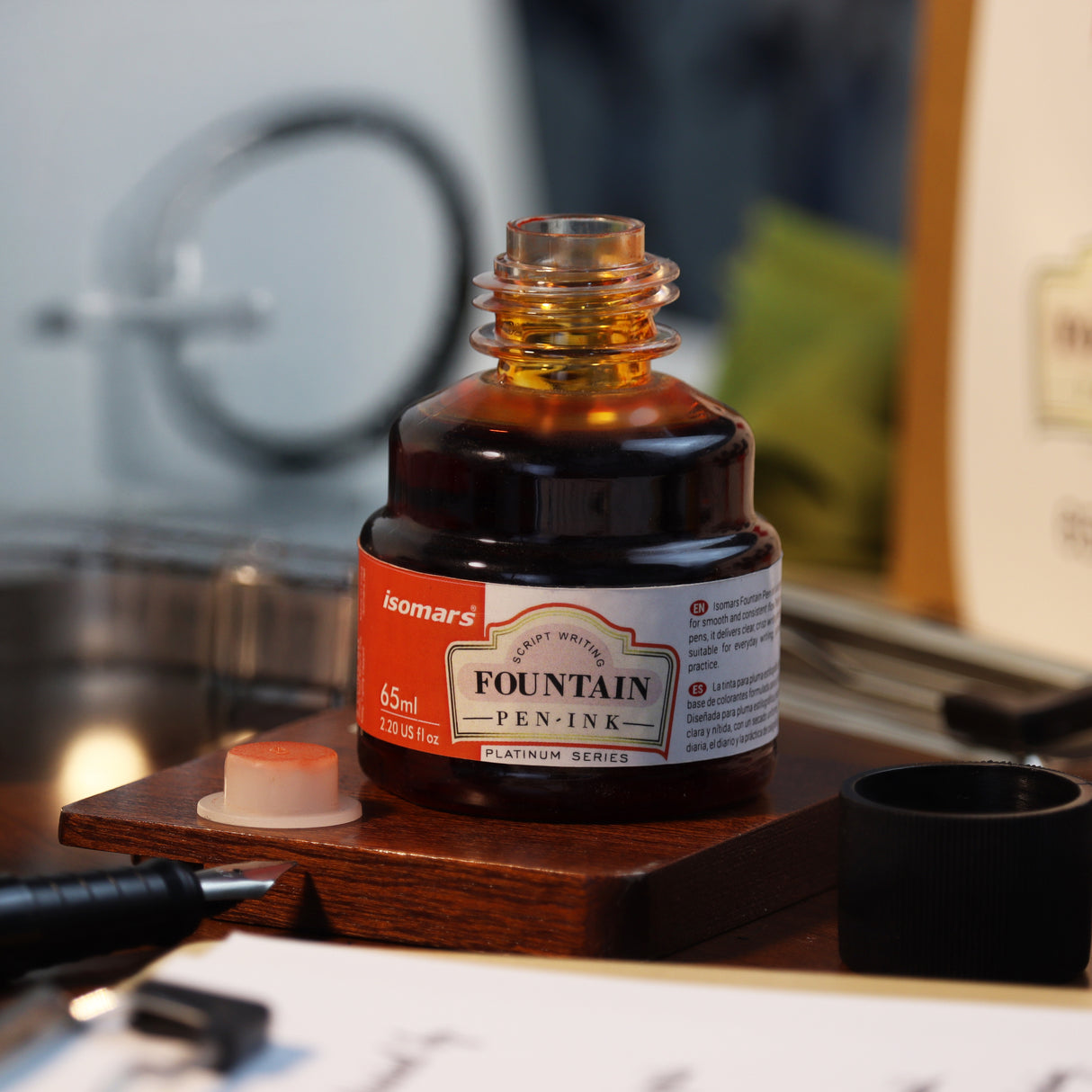 Isomars Fountain Pen Ink Set of 10 Colors, 65ml Each Bottle, Quick Drying, Non-Clogging Formula, Smooth Ink Flow, Vibrant Archival Inks for Fountain Pens, Calligraphy & Writing