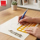 Isomars 45 Circles Drawing Template Stencil | Metric Circle Drafting Template with Built-in Scale | Transparent Plastic Geometry Drawing Tool for Architects, Engineers, Designers, Artists & Students