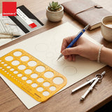 Isomars 45 Circles Drawing Template Stencil | Metric Circle Drafting Template with Built-in Scale | Transparent Plastic Geometry Drawing Tool for Architects, Engineers, Designers, Artists & Students