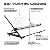 Isomars Adjustable Angle Drawing Drafting Board Combo With 2MM Pencil & Adjustable Set Square - A2 Size - 18.5" x 25" | Ideal for Architects, Engineers, Designers & Artists Students and Professionals