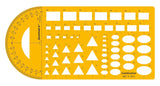 Isomars Combination Geometric Template with Protractor | Multi-Shape Drafting Stencil with Rectangles, Triangles, Ovals & Angle Scale | Drawing Tool for Architects, Engineers, Designers & Students - Isomars