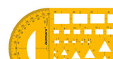 Isomars Combination Geometric Template with Protractor | Multi-Shape Drafting Stencil with Rectangles, Triangles, Ovals & Angle Scale | Drawing Tool for Architects, Engineers, Designers & Students - Isomars
