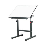 Isomars Scholar Drawing Table Stand With A1 Double-Sided Laminated Drawing Board | Height Adjustable 34.5–47 Inches | 0–180° Tilting Drafting Table for Artists, Architects & Designers(Green)