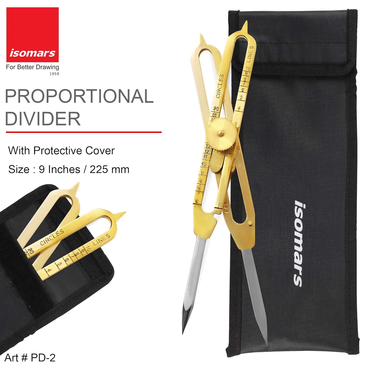 Isomars 9 Inch Proportional Drafting Divider for Ratio Transfer Drawing