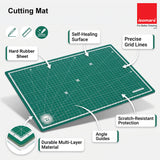 Isomars A3 Self-Healing Cutting Mat with 12 Inch Aluminium Scale & Jumbo Paper Cutter | Precision Cutting Kit for Paper Craft, Artwork, Office, School & DIY Projects