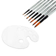 Isomars Artist Paint Brush Set of 7 with White Color Palette Combo