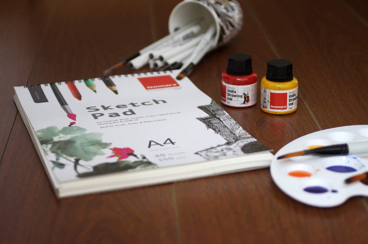 Isomars Artist Sketchbook and Paint Brush Set for Sketching and Illustration