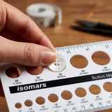 Isomars Button Measuring Scale – Acrylic Button Size Gauge with CM/MM Markings for Tailoring, Fashion Designing & Garment Measurement