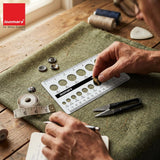 Isomars Button Measuring Scale – Acrylic Button Size Gauge with CM/MM Markings for Tailoring, Fashion Designing & Garment Measurement