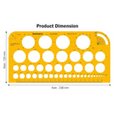 Isomars Circle Template Stencil with Multiple Diameter Sizes, Precision Geometry Drafting Tool with cm/mm Ruler, Degree Angle Guides & Smooth Round Edges for Students, Engineers, Architects & Designers