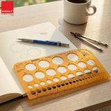 Isomars Circle Template Stencil with Multiple Diameter Sizes, Precision Geometry Drafting Tool with cm/mm Ruler, Degree Angle Guides & Smooth Round Edges for Students, Engineers, Architects & Designers