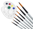 Isomars Drawing Brush Set Round Set of 7 with White Colour Palette