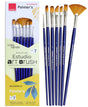 Isomars Estudio Painter’s Art Brush Set of 7 Professional Teklon Synthetic Long Handle Brushes