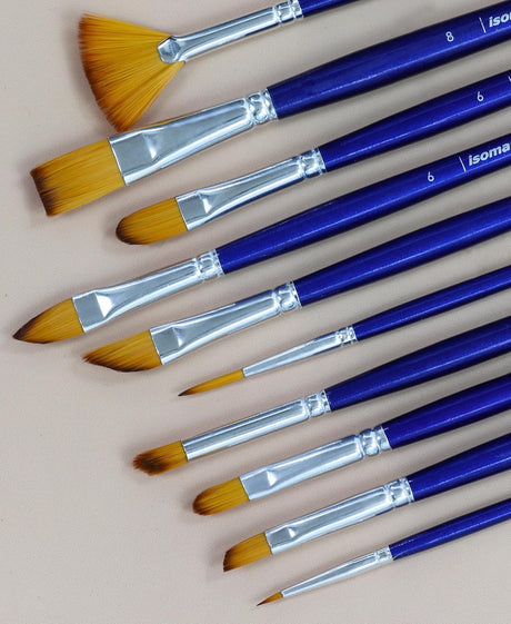 Isomars Estudio Premium Paint Brushes for Acrylic Watercolor Oil Gouache and Mixed Media