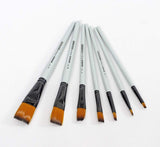 Isomars Flat Paint Brush Set of 7 with Colour Palette for Artists