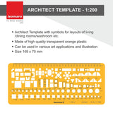 Isomars Architect Templates | Drawing Drafting Template | 1:50 | 1:100 | 1:200 | for Architecture, Furniture, House Planning | Hoise Blueprint & Mapping | Interior Designing