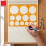 Isomars Giant Circles Drawing Template, Large Circle Stencil for Engineering & Drafting, Precise Geometry Tool for Architects, Designers & Students, Transparent Plastic, Multiple Sizes