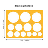 Isomars Giant Circles Drawing Template, Large Circle Stencil for Engineering & Drafting, Precise Geometry Tool for Architects, Designers & Students, Transparent Plastic, Multiple Sizes