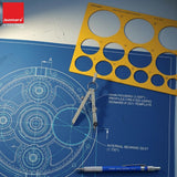 Isomars Giant Circles Drawing Template, Large Circle Stencil for Engineering & Drafting, Precise Geometry Tool for Architects, Designers & Students, Transparent Plastic, Multiple Sizes