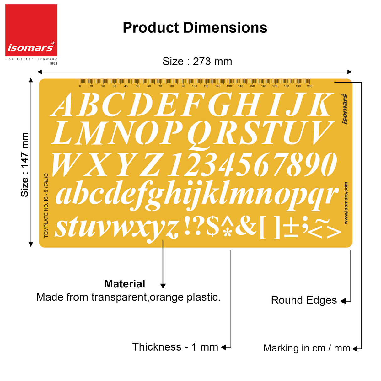 Isomars Letter Stencil Combo Set – Italic & Standard Alphabet Templates with Uppercase, Lowercase, Numbers & Symbols, Reusable Drawing, Craft, Sign Making & DIY Lettering Stencils