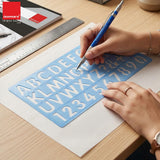 Isomars Lettering Stencil Set of 5, Reusable Alphabet & Number Templates with 4 Letter Stencils and 12 Inch Ruler, Uppercase, Lowercase, Symbols in 8mm, 10mm, 20mm & 30mm for Sign Making, DIY Crafts & School Projects