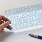 Isomars Lettering Stencil Set of 5, Reusable Alphabet & Number Templates with 4 Letter Stencils and 12 Inch Ruler, Uppercase, Lowercase, Symbols in 8mm, 10mm, 20mm & 30mm for Sign Making, DIY Crafts & School Projects