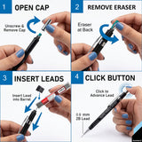 Isomars 0.9mm Mechanical Pencil with 10 Extra 2B Leads & Eraser | Rapid Drafting Pencil for Drawing, Sketching, Writing & Technical Drafting | For Students, Artists & Professionals