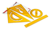 Isomars Orange Scholar Geometry Set with Set Squares Scale and Protractor