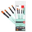 Isomars Paint Brushes Flat Brush Set of 4 Professional Synthetic Artist Brushes