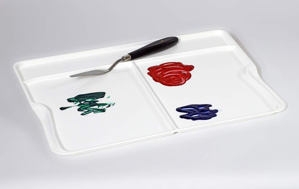 Isomars Peel Off Colour Palette with Free Painting Knife | Plastic Paint Mixing Tray for Acrylic, Oil & Watercolor Painting | Reusable Non-Stick Artist Palette – 35 x 23 cm